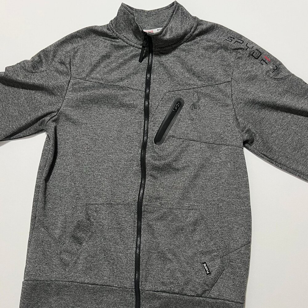 Spyder Active Track Jacket Athletic Athleisure Full Zip Gray Men's size Large